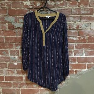 Umgee Navy blue with print Tunic top